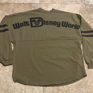Disney Parks Spirit Jersey Walt Disney World Long Sleeve Army Green USA Mens XL